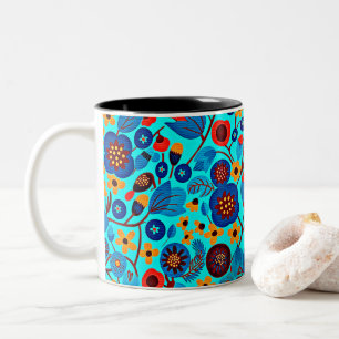 Tasse 2 Couleurs Impression florale du patrimoine mexicain