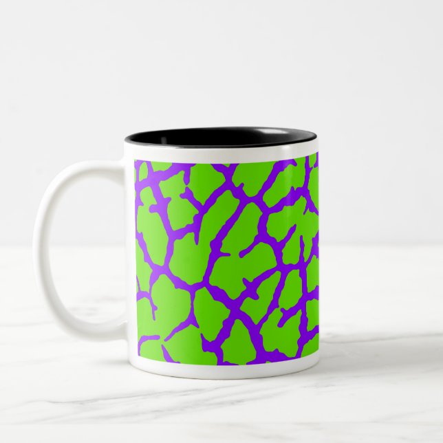Tasse 2 Couleurs Impression Girafe Violet Vert (Gauche)