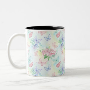 Tasse 2 Couleurs Impression sans couture de papillon élégant