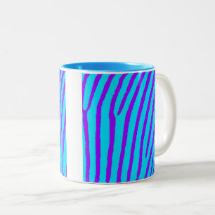 Tasse 2 Couleurs Impression Zebra (bleu et violet)