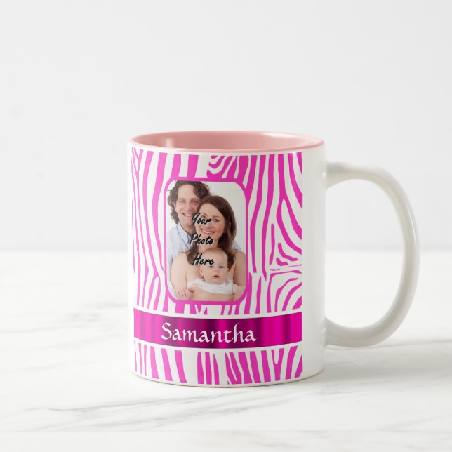 Tasse 2 Couleurs Impression zèbre rose (Droit)