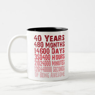 Tasse 2 Couleurs Impressionnant depuis 40 ans de quarantième cadea