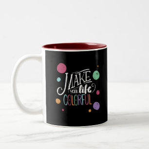 Tasse 2 Couleurs Impressions de messages positifs avec dessins arti