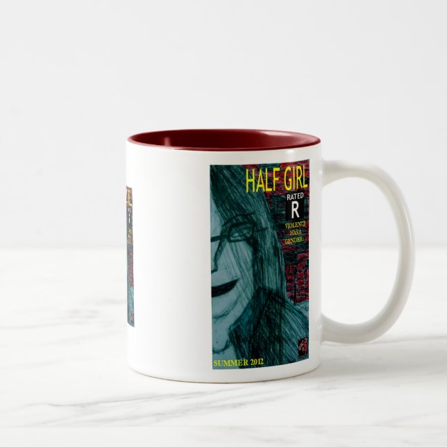 Tasse 2 Couleurs imprimé demi-fille (Droit)
