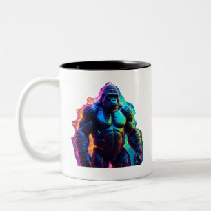 Tasse 2 Couleurs Imprimer Neon Gorilla Art