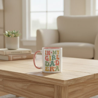 Tasse 2 Couleurs In My Girl Dad Era Retro Typography
