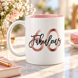 Tasse 2 Couleurs Incroyable 60e Anniversaire Moderne Élégant Rose