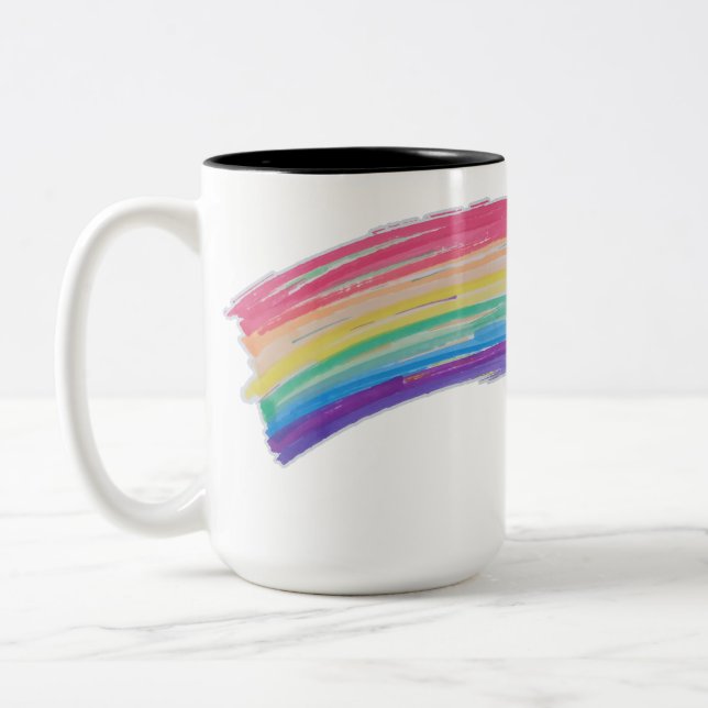Tasse 2 Couleurs Indicateur de la fierté arc-en-ciel (Gauche)