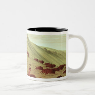 Tasse 2 Couleurs Indiens de Sioux chassant le buffle, 1835 (huile