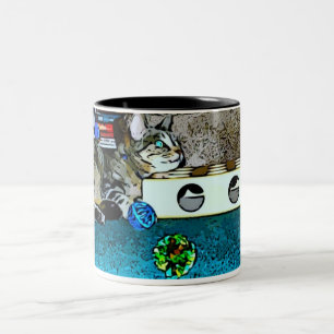 Tasse 2 Couleurs Indigo dessin animé