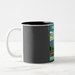 Tasse 2 Couleurs Indonesia Vintage Minimum Retro Travel Poster