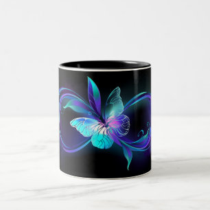 Tasse 2 Couleurs Infinité brillante avec papillon magique