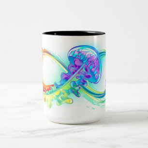 Tasse 2 Couleurs Infinity avec Rainbow Jellyfish