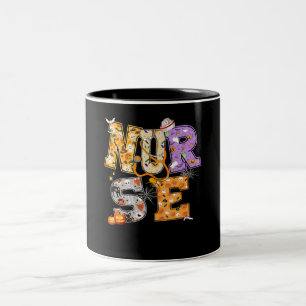 Tasse 2 Couleurs Infirmière Cadeau Halloween avec Citrouille Boo Sp