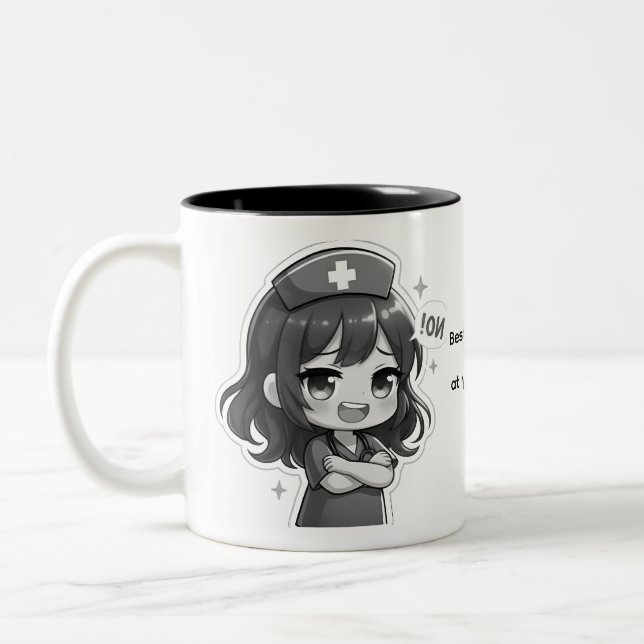 Tasse 2 Couleurs Infirmière Chibi Originale - Vie d'infirmière impe (Gauche)