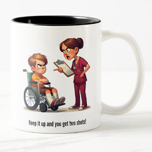 Tasse 2 Couleurs Infirmière contre renvoi de la viande usitée