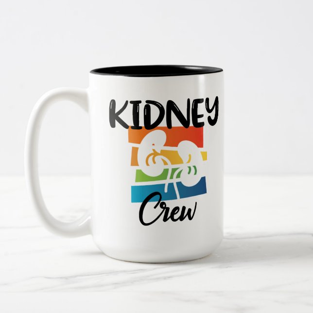 Tasse 2 Couleurs Infirmière de dialyse du rein Nephrologie du rein  (Gauche)
