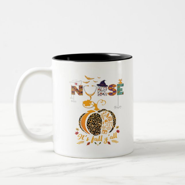 Tasse 2 Couleurs Infirmière d'Halloween Infirmière Thanksgiving Hea (Gauche)