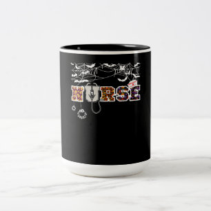 Tasse 2 Couleurs Infirmière Halloween cadeau de chemise avec Citrou