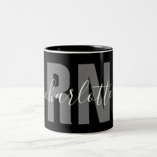 Tasse 2 Couleurs Infirmière inscrite à la RN personnalisée