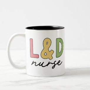 Tasse 2 Couleurs Infirmière L et D Infirmière de la main-d'oeuvre