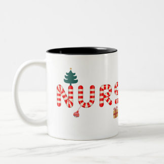 Tasse 2 Couleurs Infirmière Noël Noël Soins avec bonbons