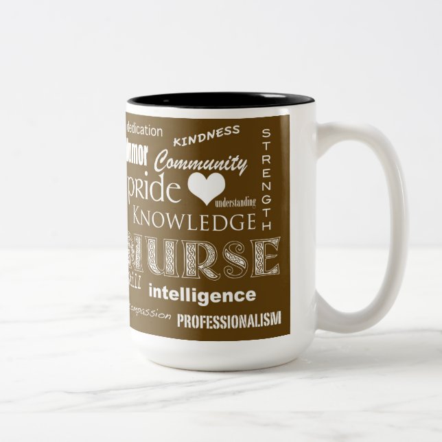 Tasse 2 Couleurs Infirmière Pride-Attributs/Brown (Droit)