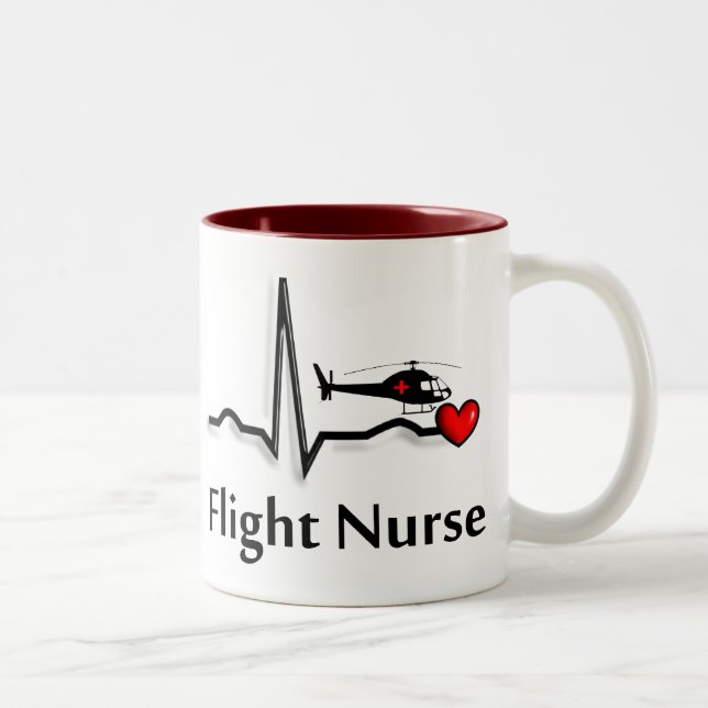 Tasse 2 Couleurs Infirmière QRS de vol et conception d'hélicoptère (Droit)