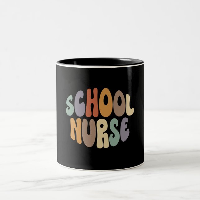 Tasse 2 Couleurs Infirmière scolaire Fière Profession professionnel (Centre)