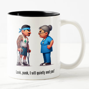 Tasse 2 Couleurs Infirmière scolariser le patient membre de la band
