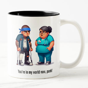 Tasse 2 Couleurs Infirmière scolariser le patient membre de la band