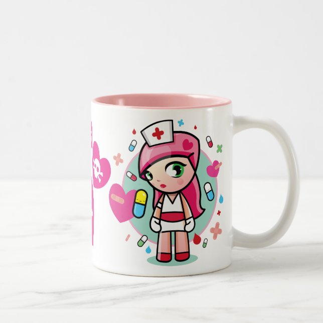 Tasse 2 Couleurs infirmière superbe de kawaii (Droit)