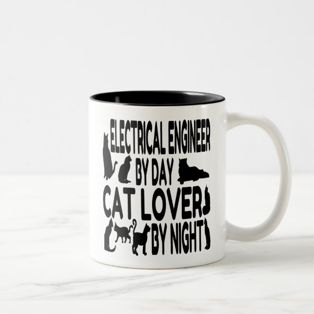 Tasse 2 Couleurs Ingénieur Amoureux des chats (Droit)