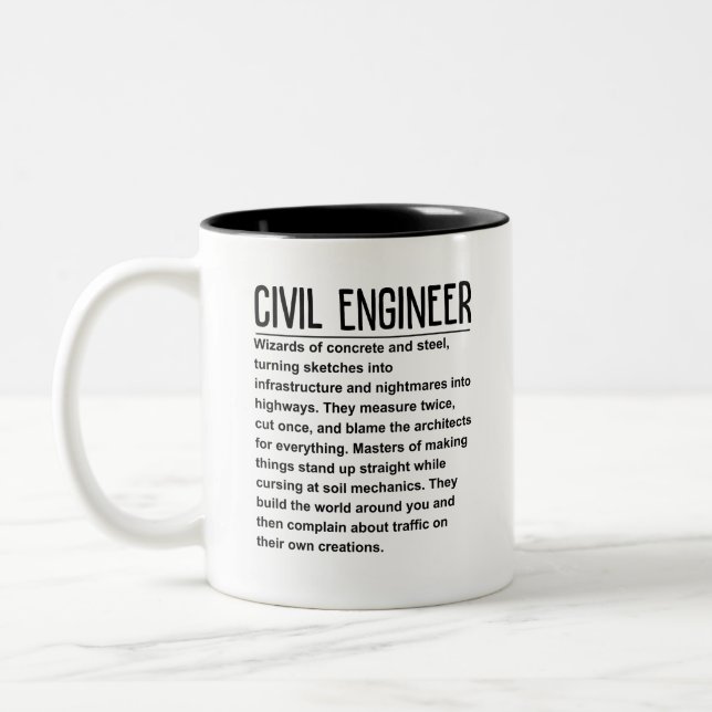 Tasse 2 Couleurs Ingénieur civil (Gauche)