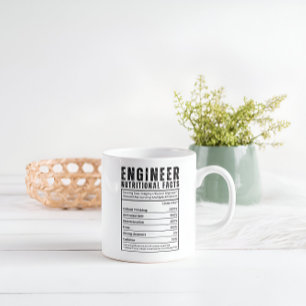 Tasse 2 Couleurs Ingénieur Faits nutritionnels Funny Cerveau