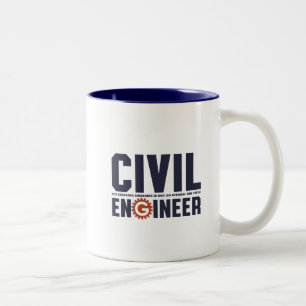 Tasse 2 Couleurs Ingénieur Geek amusant Humour génie civil