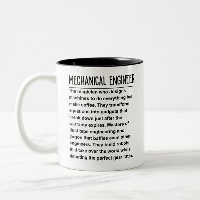 Tasse 2 Couleurs Ingénieur mécanique (Gauche)