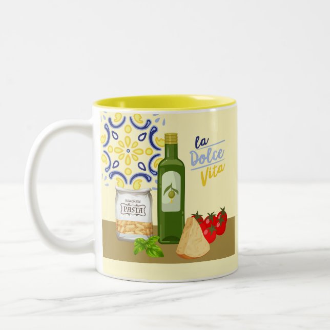 Tasse 2 Couleurs Ingrédients de pâtes italiennes (Gauche)
