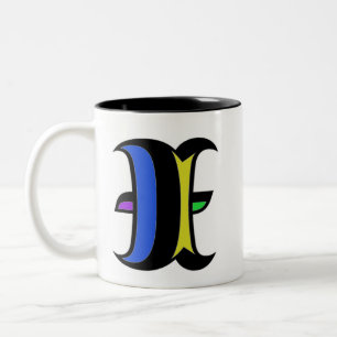 Tasse 2 Couleurs Initiale moderne I