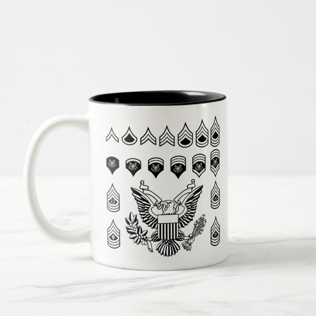Tasse 2 Couleurs Insignes de rang militaire d'armée (Gauche)