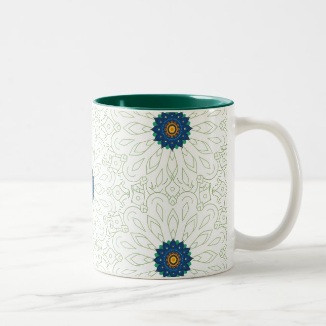 Tasse 2 Couleurs inspiration du paon (Droit)