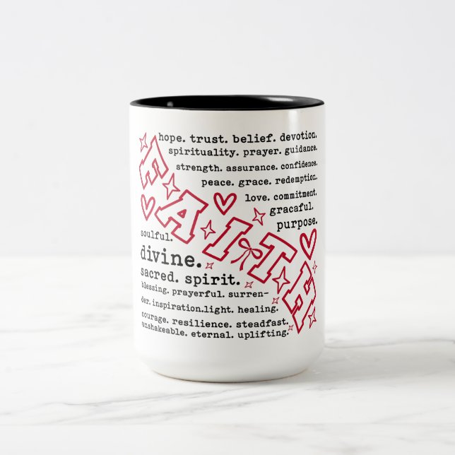 Tasse 2 Couleurs Inspirational Faith Words (Centre)