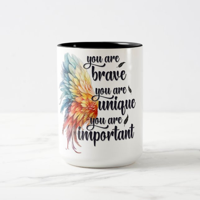 Tasse 2 Couleurs Inspirationnel Vous êtes courageux (Centre)