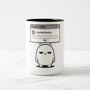 Tasse 2 Couleurs Installation de lundi 0% de mise à jour - Drôle et