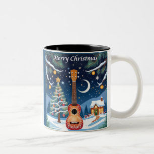 Tasse 2 Couleurs Instrument de musique ukulele de Noël Musique Hive