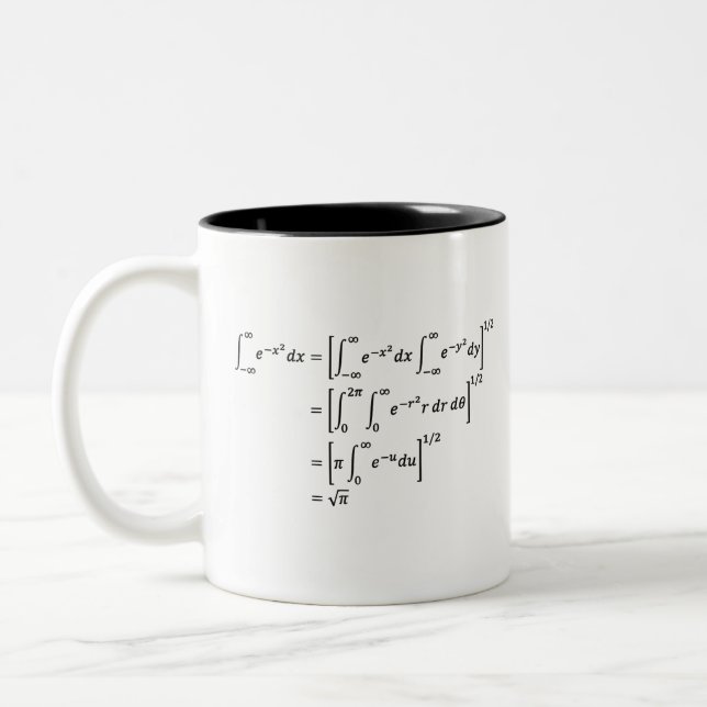 Tasse 2 Couleurs intégrale gaussienne, mathématiques et science (Gauche)