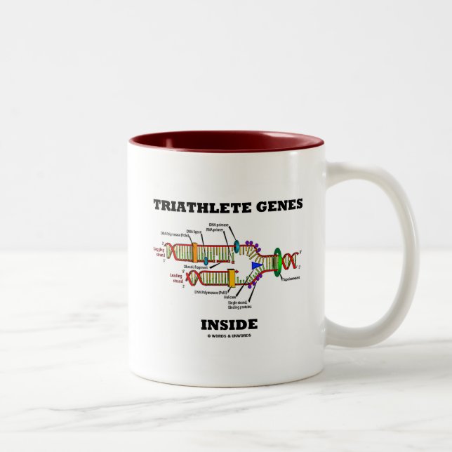 Tasse 2 Couleurs Intérieur de gènes de Triathlete (reproduction (Droit)