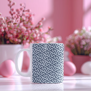 Tasse 2 Couleurs Intersecter le Motif Alphabet E