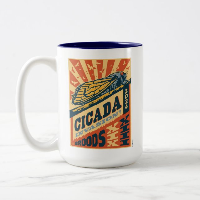Tasse 2 Couleurs Invasion Canada 2024 Lettre Presse (Gauche)