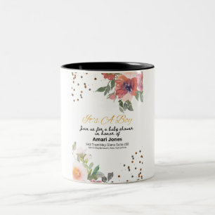 Tasse 2 Couleurs Invitation à une fête prénatale